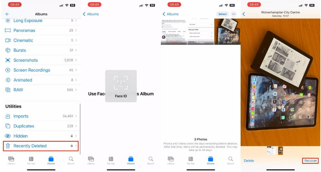 云龙苹果14维修分享 iPhone14 上恢复已删除的照片 